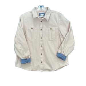 ⭐️🌟 L.L. Bean Shacket Heritage Chamois Flannel Pink Button-Up Long Sleeve